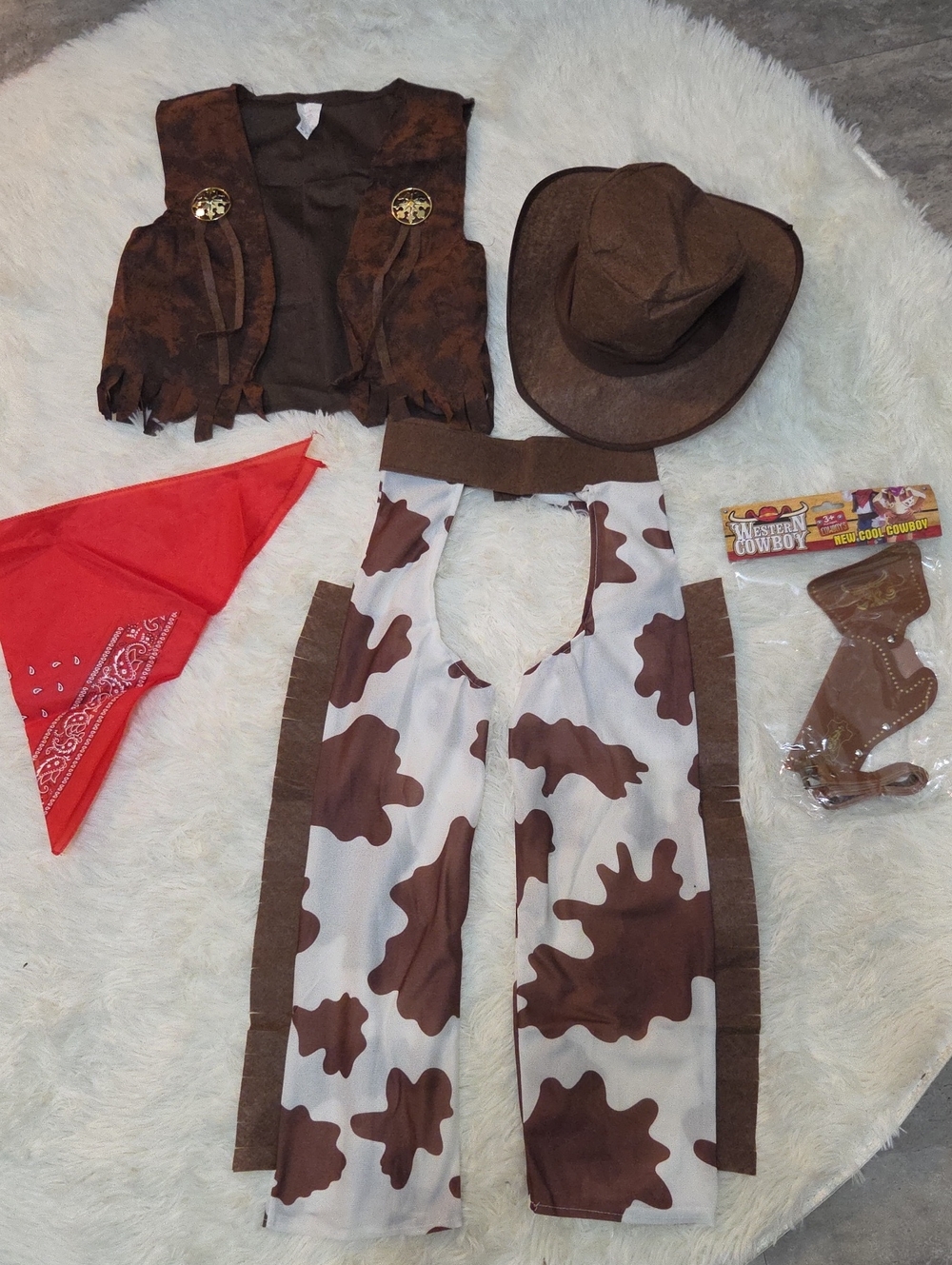 Kids Cowboy Costume 5-Piece Set Halloween - Size 6-7